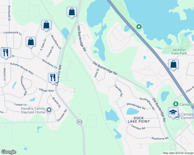 map of restaurants, bars, coffee shops, grocery stores, and more near 4880 Easy Street in Tallahassee