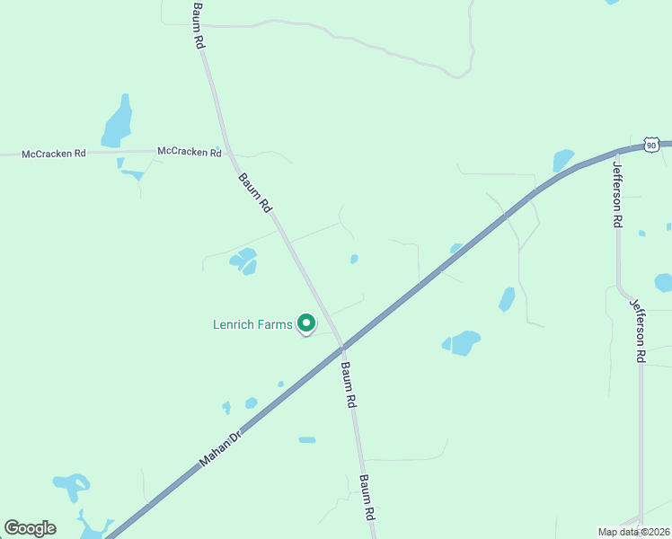 map of restaurants, bars, coffee shops, grocery stores, and more near 3521 Baum Road in Tallahassee