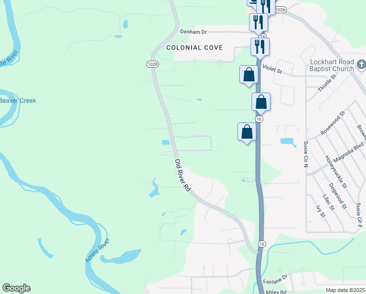 map of restaurants, bars, coffee shops, grocery stores, and more near 7470 Pecan Grove Drive in Denham Springs