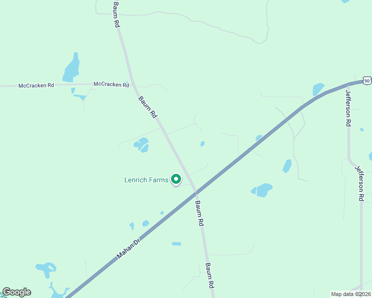 map of restaurants, bars, coffee shops, grocery stores, and more near 3521 Baum Road in Tallahassee