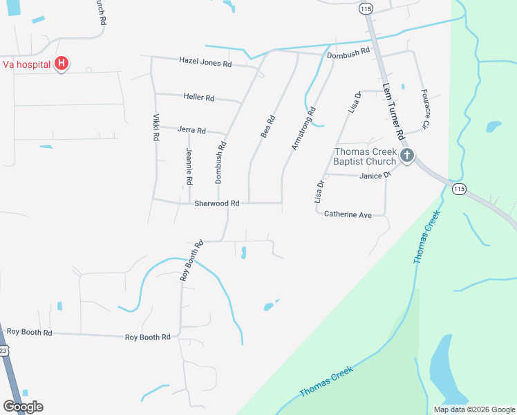 map of restaurants, bars, coffee shops, grocery stores, and more near 54392 Sherwood Road in Callahan