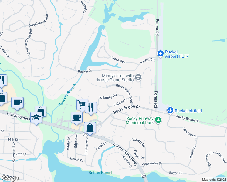 map of restaurants, bars, coffee shops, grocery stores, and more near 316 Tipperary Way in Niceville