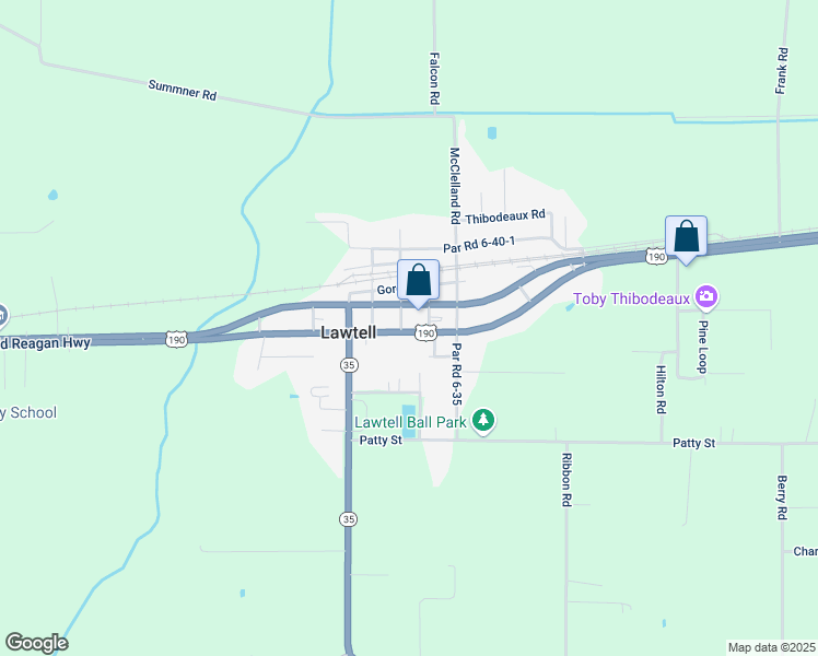 map of restaurants, bars, coffee shops, grocery stores, and more near 10231 Ronald Reagan Highway in Opelousas