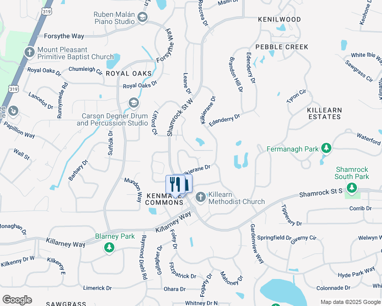 map of restaurants, bars, coffee shops, grocery stores, and more near 3740 Donovan Drive in Tallahassee