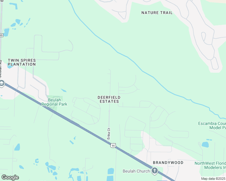 map of restaurants, bars, coffee shops, grocery stores, and more near 4118 Erika Court in Pensacola