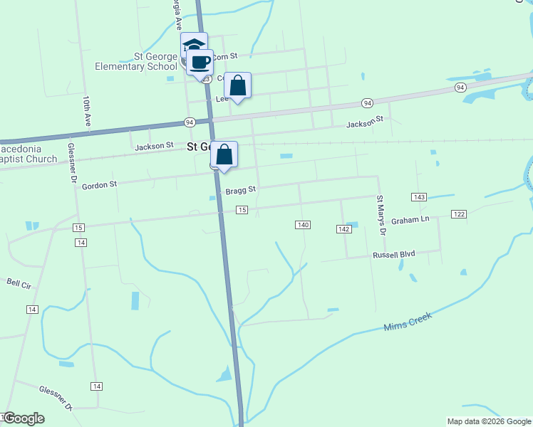 map of restaurants, bars, coffee shops, grocery stores, and more near 777 Wheeler Street in Saint George