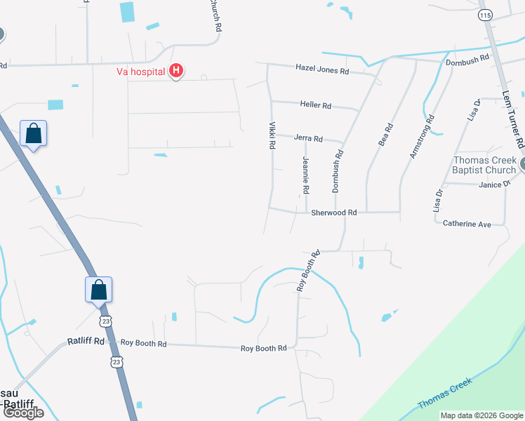 map of restaurants, bars, coffee shops, grocery stores, and more near 54081 Vikki Road in Callahan
