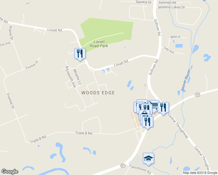 map of restaurants, bars, coffee shops, grocery stores, and more near 7338 Woodlett Drive in Baton Rouge