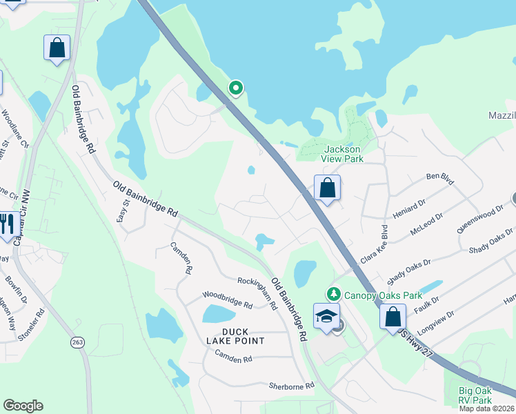 map of restaurants, bars, coffee shops, grocery stores, and more near 3846 Arbor Drive in Tallahassee