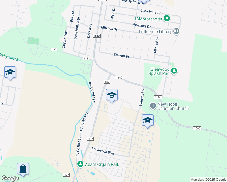 map of restaurants, bars, coffee shops, grocery stores, and more near 303 County Road 137 in Taylor