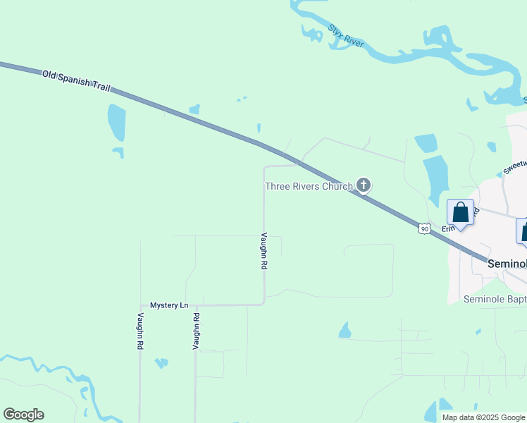 map of restaurants, bars, coffee shops, grocery stores, and more near 19781 Vaughn Road in Seminole