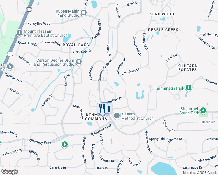 map of restaurants, bars, coffee shops, grocery stores, and more near 3732 Donovan Drive in Tallahassee