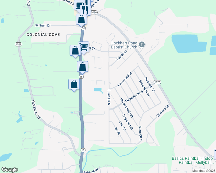 map of restaurants, bars, coffee shops, grocery stores, and more near 31005 Susie Circle North in Denham Springs