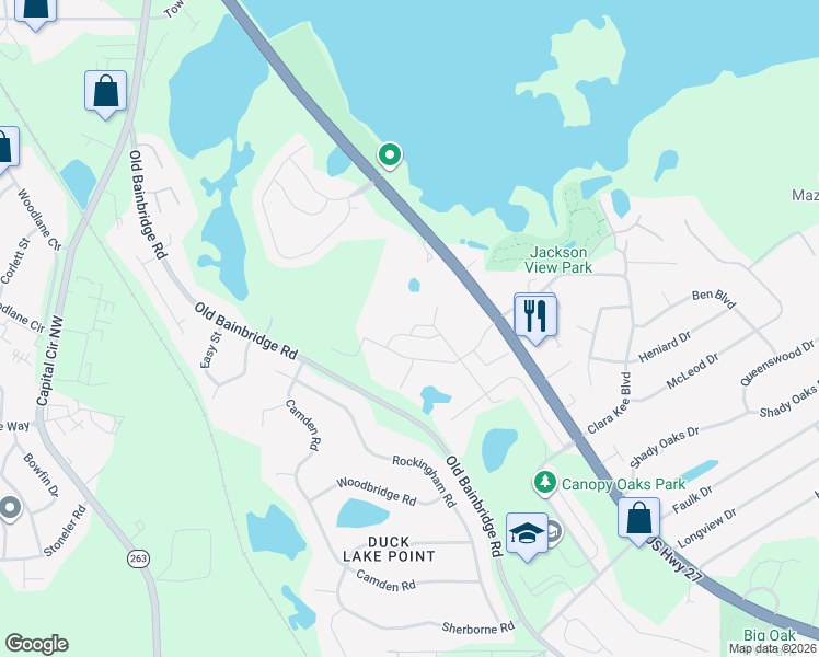 map of restaurants, bars, coffee shops, grocery stores, and more near 4910 North Monroe Street in Tallahassee