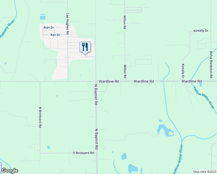 map of restaurants, bars, coffee shops, grocery stores, and more near 12026 Wardline Road in Hammond