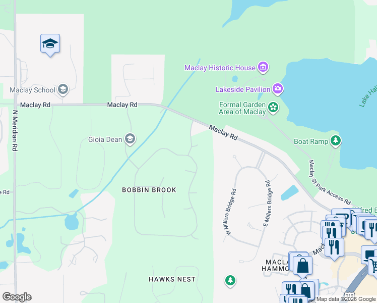map of restaurants, bars, coffee shops, grocery stores, and more near in Bradfordville