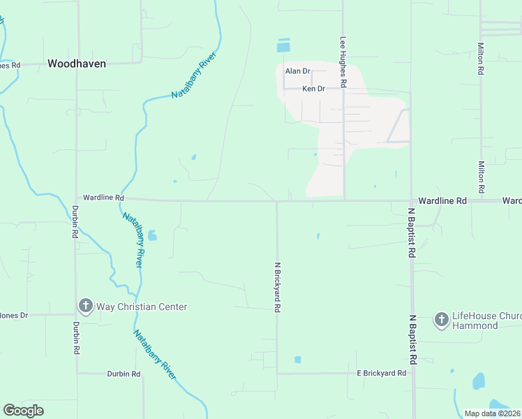 map of restaurants, bars, coffee shops, grocery stores, and more near 11337 Wardline Road in Hammond