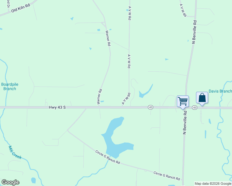 map of restaurants, bars, coffee shops, grocery stores, and more near 9 A V West Road in Picayune