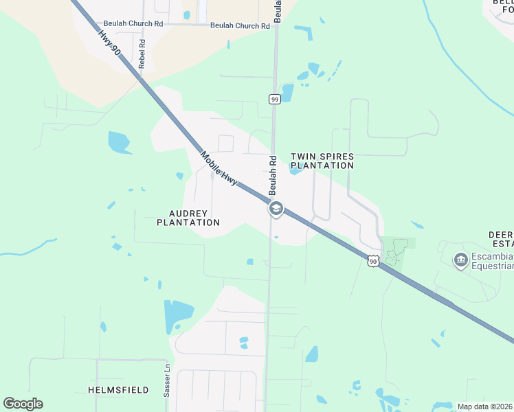 map of restaurants, bars, coffee shops, grocery stores, and more near 8011 Mobile Highway in Pensacola