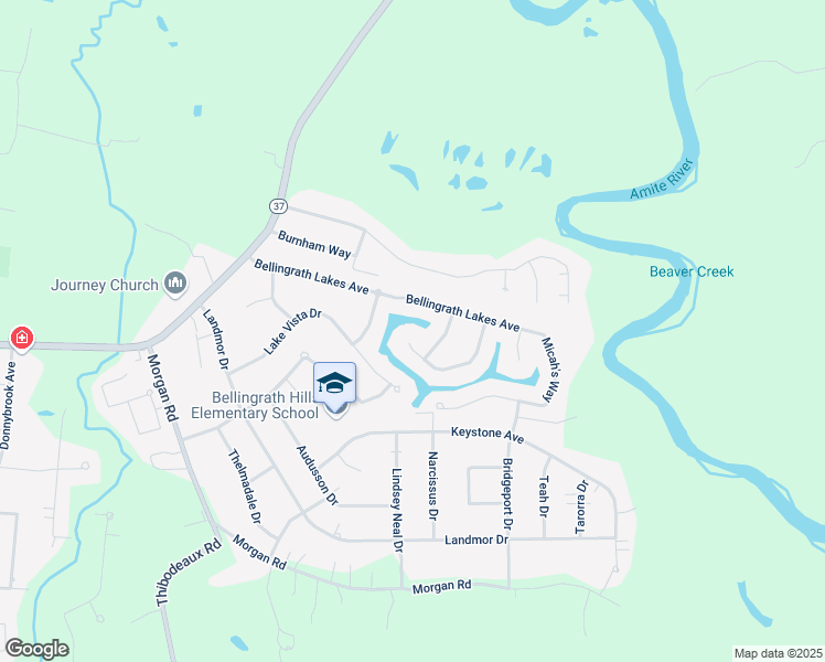 map of restaurants, bars, coffee shops, grocery stores, and more near 18415 Lake Stream Drive in Central