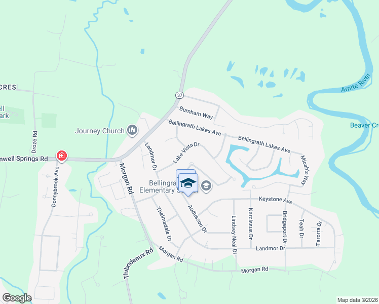 map of restaurants, bars, coffee shops, grocery stores, and more near 17554 Lake Vista Drive in Central