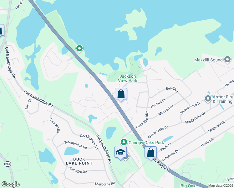 map of restaurants, bars, coffee shops, grocery stores, and more near 2658 Clara Kee Boulevard in Tallahassee