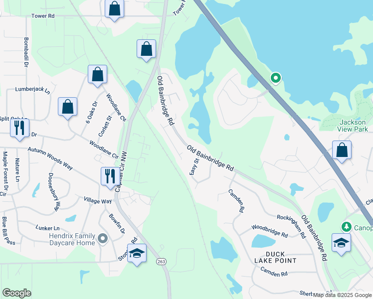 map of restaurants, bars, coffee shops, grocery stores, and more near 4853 Old Bainbridge Road in Tallahassee