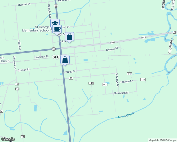 map of restaurants, bars, coffee shops, grocery stores, and more near 913 Wheeler Street in Saint George