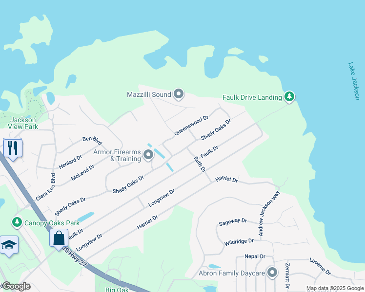 map of restaurants, bars, coffee shops, grocery stores, and more near 2002 Shady Oaks Drive in Tallahassee