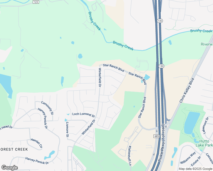 map of restaurants, bars, coffee shops, grocery stores, and more near 132 Finstown Street in Hutto