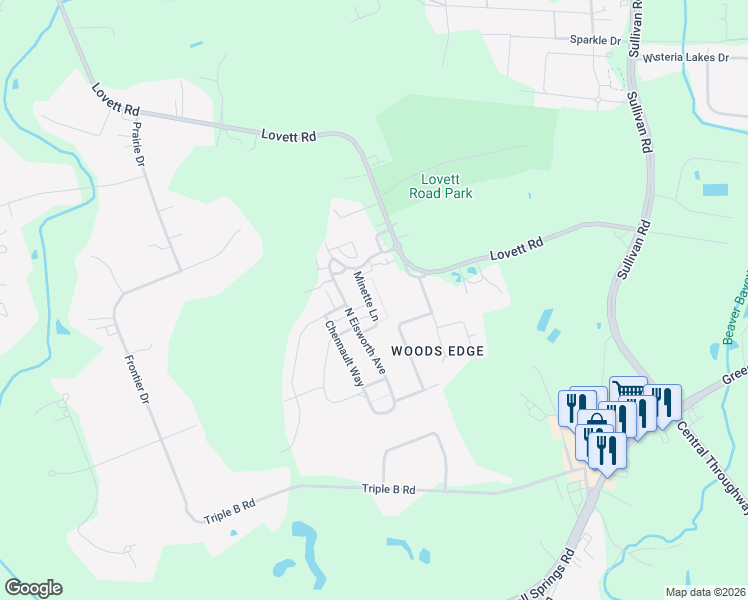 map of restaurants, bars, coffee shops, grocery stores, and more near 7529 Minette Lane in Baton Rouge