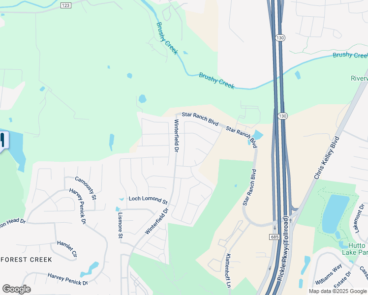 map of restaurants, bars, coffee shops, grocery stores, and more near 132 Finstown Street in Hutto