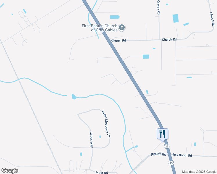 map of restaurants, bars, coffee shops, grocery stores, and more near 54004 Paddock Court in Callahan