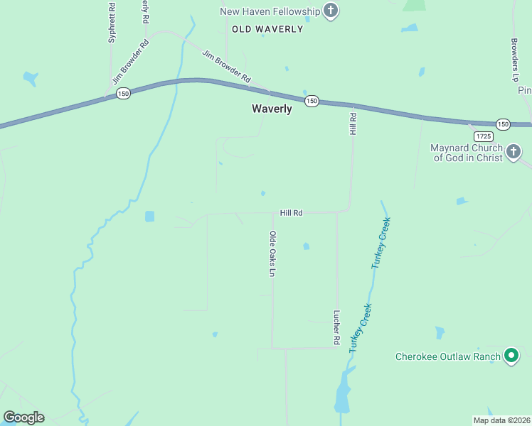 map of restaurants, bars, coffee shops, grocery stores, and more near Hill Road in San Jacinto County