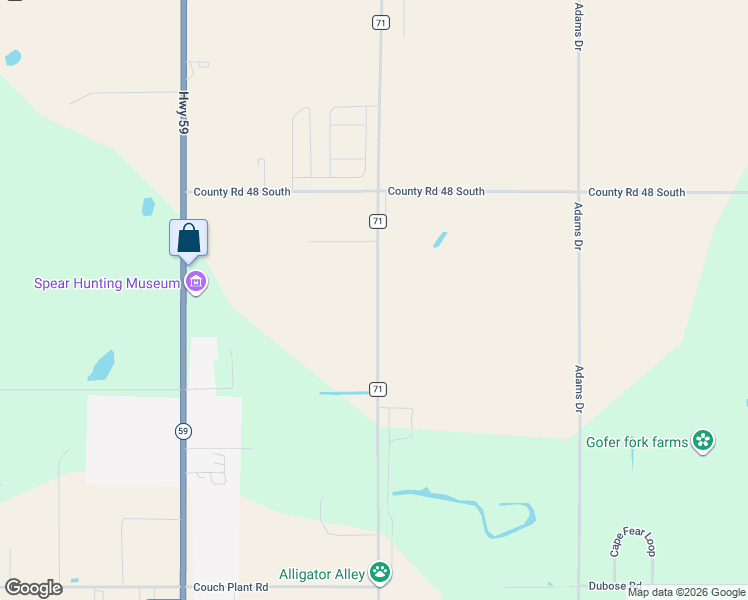 map of restaurants, bars, coffee shops, grocery stores, and more near 19733-20443 County Road 71 in Summerdale