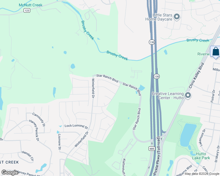 map of restaurants, bars, coffee shops, grocery stores, and more near 274 Finstown Street in Hutto