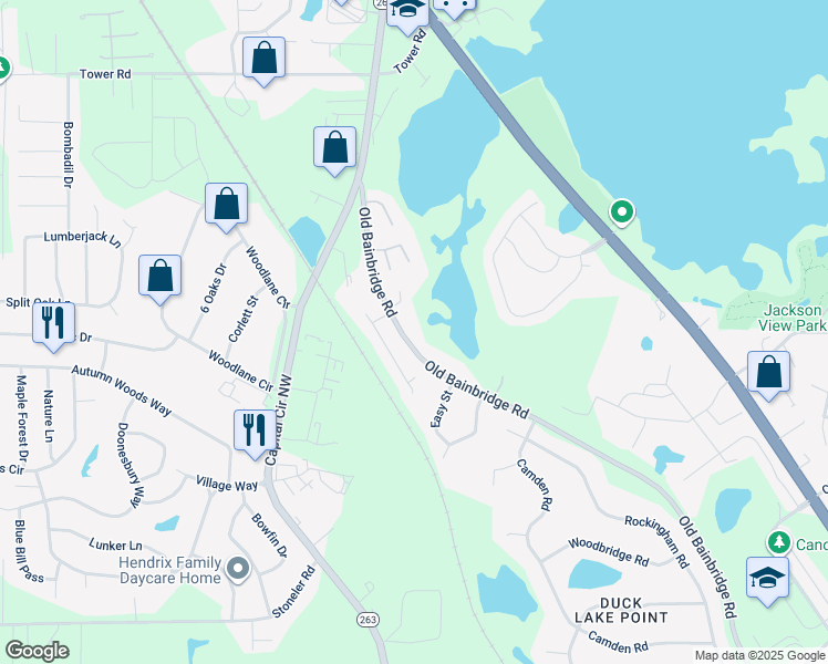 map of restaurants, bars, coffee shops, grocery stores, and more near 4887 Old Bainbridge Road in Tallahassee