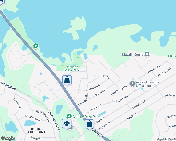 map of restaurants, bars, coffee shops, grocery stores, and more near 4001 Blind Brook Court in Tallahassee