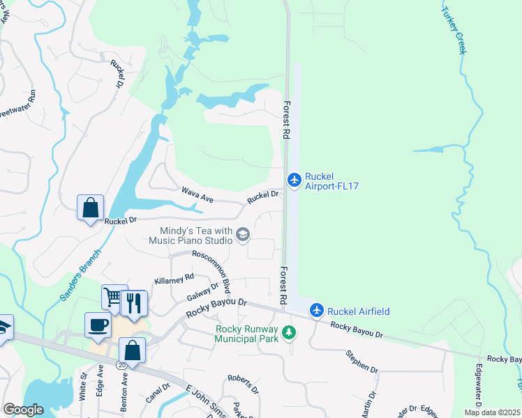 map of restaurants, bars, coffee shops, grocery stores, and more near 4233 Marysa Drive in Niceville