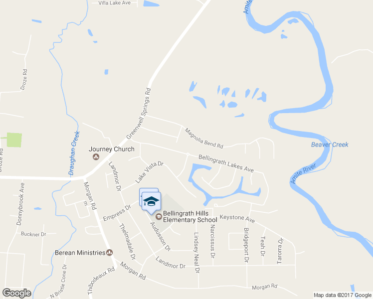 map of restaurants, bars, coffee shops, grocery stores, and more near 18207 Bellingrath Lakes Avenue in Central