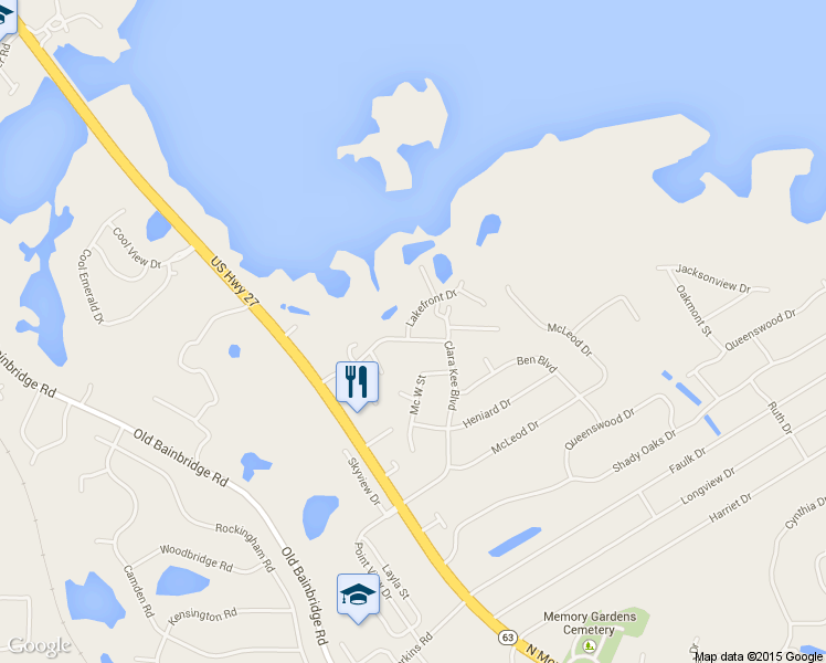 map of restaurants, bars, coffee shops, grocery stores, and more near 2529 Clara Kee Boulevard in Tallahassee