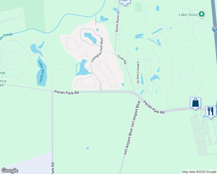 map of restaurants, bars, coffee shops, grocery stores, and more near 1368 Azteca Drive in Jacksonville