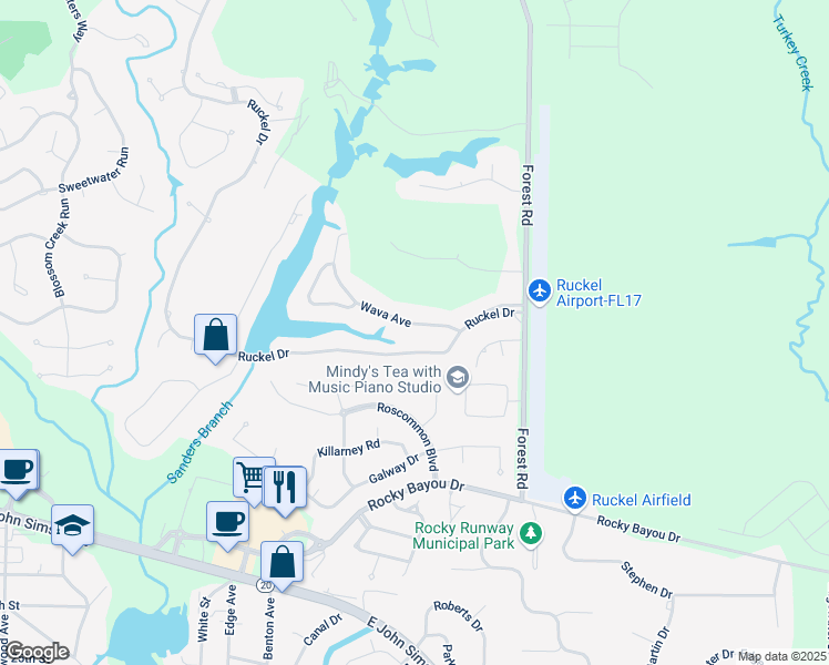 map of restaurants, bars, coffee shops, grocery stores, and more near 231 Wava Avenue in Niceville
