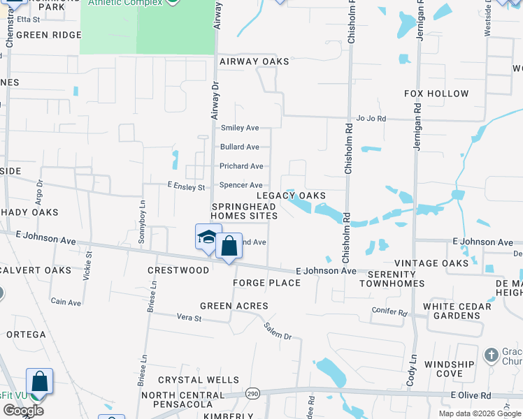 map of restaurants, bars, coffee shops, grocery stores, and more near 691 Beck Avenue in Pensacola