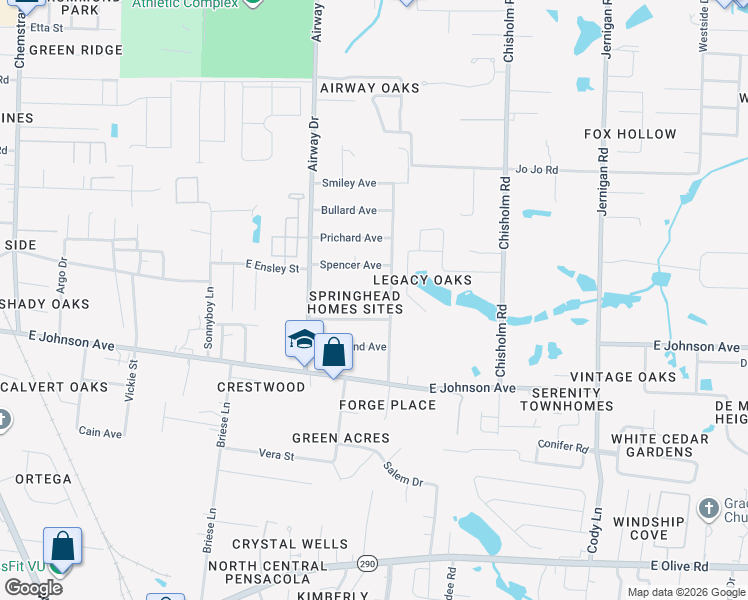 map of restaurants, bars, coffee shops, grocery stores, and more near 691 Beck Avenue in Pensacola