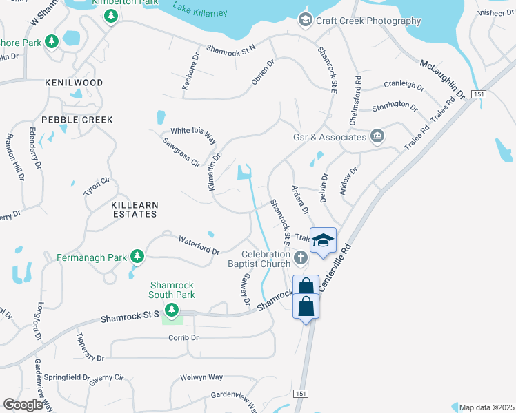 map of restaurants, bars, coffee shops, grocery stores, and more near 3216 Castle Court in Tallahassee