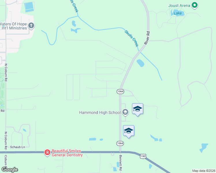 map of restaurants, bars, coffee shops, grocery stores, and more near 20496 Kensington Way in Hammond