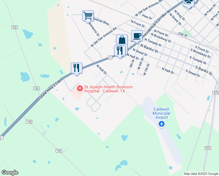 map of restaurants, bars, coffee shops, grocery stores, and more near 902 Lorey Lane in Caldwell
