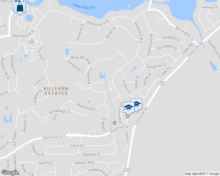 map of restaurants, bars, coffee shops, grocery stores, and more near 3217 Castle Court in Tallahassee