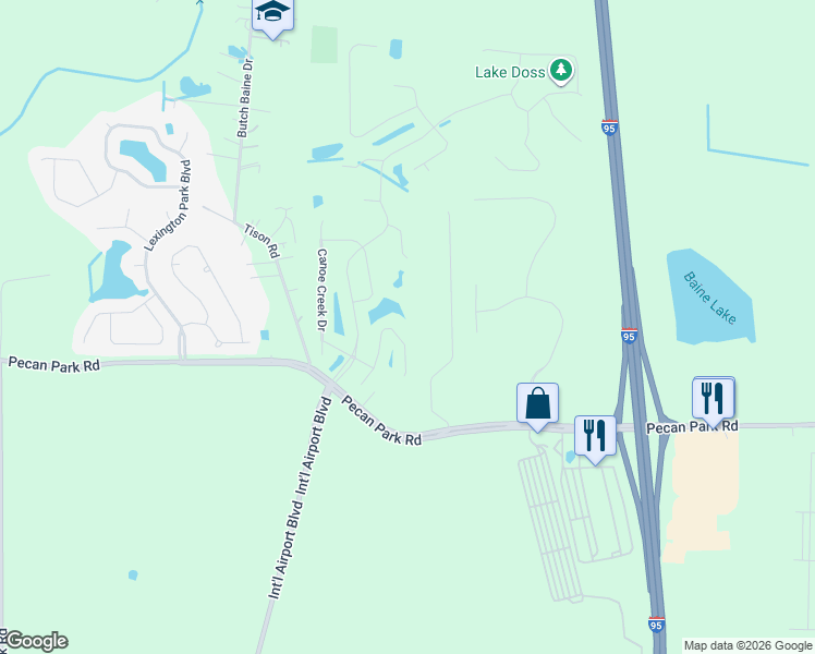 map of restaurants, bars, coffee shops, grocery stores, and more near 15677 Mason Lakes Drive in Jacksonville
